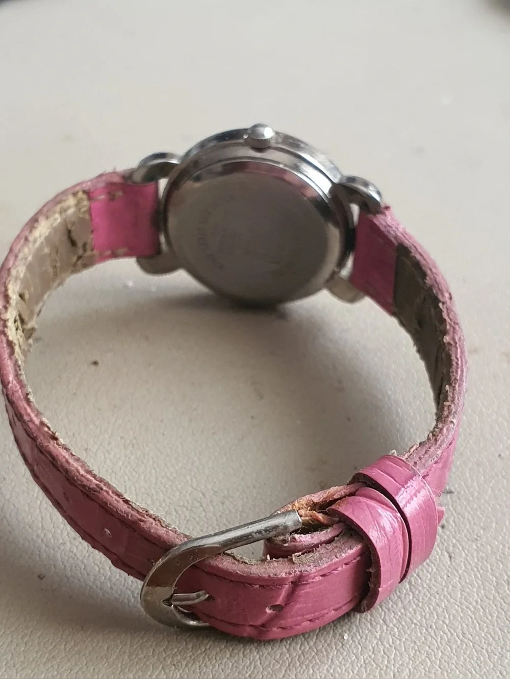 🦋10/$20🦋 Faded Glory Silver/White /Pink Leather Women's Watch